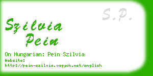 szilvia pein business card